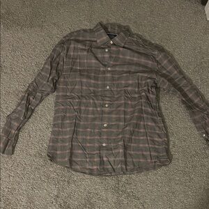 Charles Tyrwhitt Gray and Pink Plaid Shirt